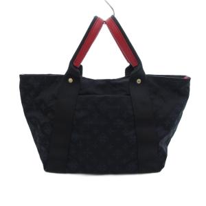 美品 手提げトート ハンドバッグ モノグラム 総柄 黒系 /UO