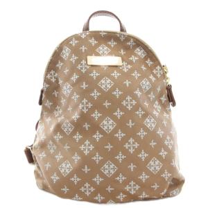 リュックサック デイパック モノグラム 総柄 ロゴ ナイロン 茶 ブラウン /GV