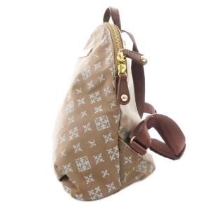 russet リュックサック デイパック モノグラム 総柄 ロゴ ナイロン 茶 ブラウン /GV