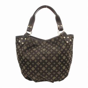 美品 トートバッグ 総柄 ナイロン 茶 ブラウン /HO