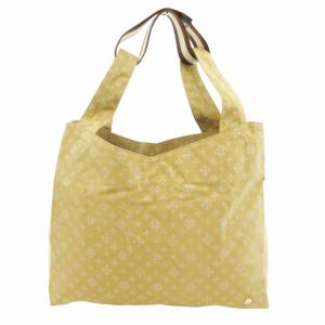 美品 トートバッグ 総柄 ナイロン 黄 イエロー /HO