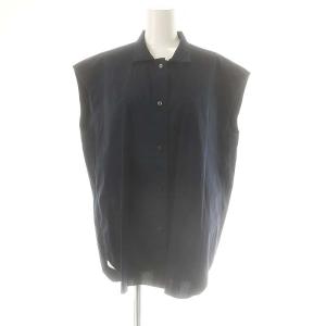 ノースリーブブラウス 前開き ネイビー /DO OS