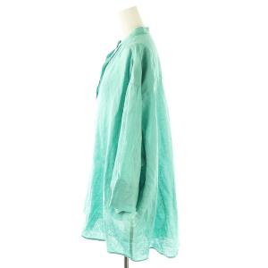 MILA OWEN MILAOWEN ソフトリネンスキッパーシャツ 長袖 F ターコイズ /HK OS