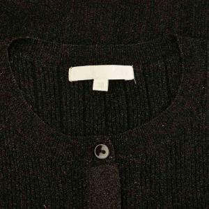 自由区 24AW グリッターリブ ニットカーディガン 長袖 クルーネック ラメ 38 ブラウン /MY OS