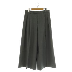 24AW TWラチネストレッチワイドクロップド パンツ タック 40 グレー /MY OS