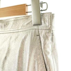 Adam et Rope' 23SS メタリック・ワッシャーナイロンスカート フレア 36 シルバー色 /MI OS