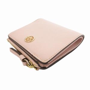 TORY BURCH 二つ折り財布 ウォレット レザー TTロゴ パッチ ピンク /HO