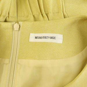 NATURAL BEAUTY BASIC 23SS ウエストサイドボタン ワンピース ロング 五分袖 M イエロー /MY OS