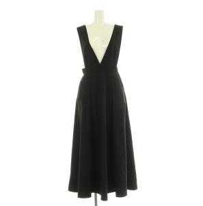 ボリュームタックフレアジャンパースカート ロング S ブラック /MY OS