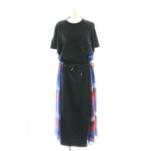sacai サカイ ワンピース 黒xグレー(チェック) 0357925E0126 modescape_rc-ite4gwyn039y-dba5