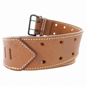 ALAIA ヴィンテージ vintage ダブルパンチング レザーベルト 70 茶 ブラウン /GV