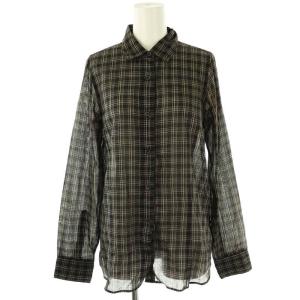 ライトコットンチェックシャツ 36 ブラック
