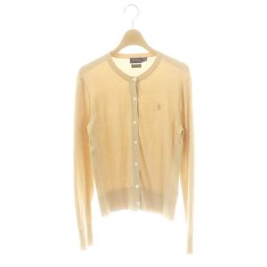 PIMA COTTON カーディガン ニット クルーネック S ベージュ /AT OS
