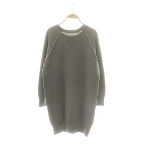 MM6 S32CT0708 長袖クルーネックニットワンピース ウール混 S グレー /MI OS