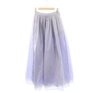 × 金子綾 マイクロタフタボリュームスカート ロング フレア 34 ラベンダー /NR OS