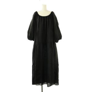 MYLAN Linen Volume Sleeve Dress ドレス F ブラック