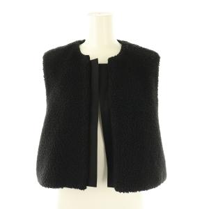 ボアベスト クロップド丈 ウール混 38 黒 /MI OS