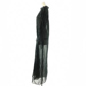 ISABEL MARANT ETOILE PERKINS コットン ベルテッドシャツ ブラウス ロング 34 ブラック /DF OS