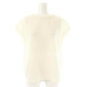 24SS ポリエステルレーヨンカラミ フレンチスリーブブラウス プルオーバー 36 キナリ /NR OS