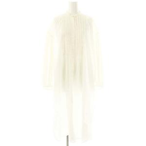 23SS ホワイトコンビネーション サークルレースロングブラウス シャツ 長袖 前開き コットン 36