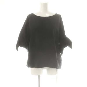 リボンスリーブトップ トップス ブラウス 五分袖 36 黒 /NR OS