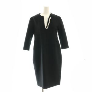 フェイクパールドレス ワンピース 36 ブラック