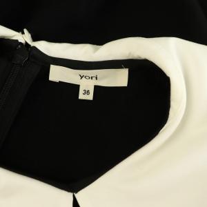 yori ワイドカラーストレッチブラウス 長袖 36 ブラック /MY OS