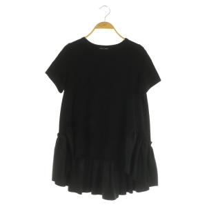 ヘムギャザーTシャツ カットソー 半袖 切替 38 ブラック /MY OS