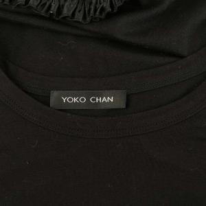 YOKO CHAN YOKOCHAN ヘムギャザーTシャツ カットソー 半袖 切替 38 ブラック /MY OS