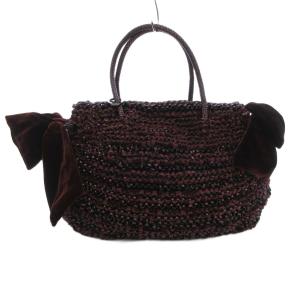 VELLUTAT ワイヤーバッグ ショルダー サイドリボン ベロア 紫 パープル /JS