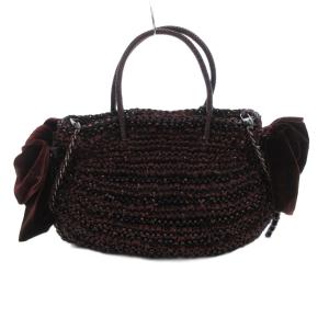 ANTEPRIMA VELLUTAT ワイヤーバッグ ショルダー サイドリボン ベロア 紫 パープル /JS