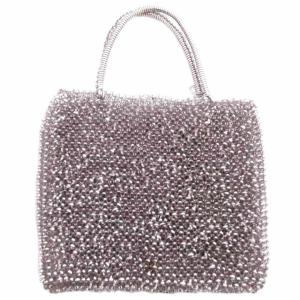 ANTEPRIMA ワイヤーバッグ リボン ビジュー スクエア ピンク /JS