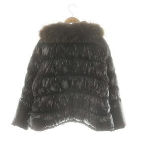 INDIVI ダウンジャケット ラクーンファー 44 ブラック /ES OS