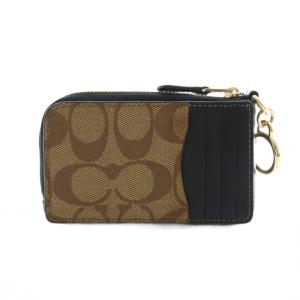COACH ルチファンクション カード ケース・シグネチャー キャンバス レザー カーキ ブラック CH163 /MI