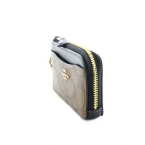 COACH ルチファンクション カード ケース・シグネチャー キャンバス レザー カーキ ブラック CH163 /MI