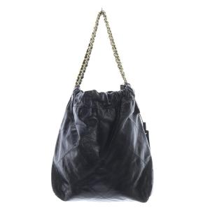 ショルダーバッグ キルティング チェーン レザー ブラック /YO12