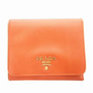 三つ折り財布 ウォレット ロゴ パッチ レザー 茶 ブラウン /HO AA