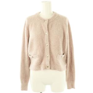 23AW コンパクトラメカーデトップ カーディガン 2 ピンク シルバー色 /MI OS