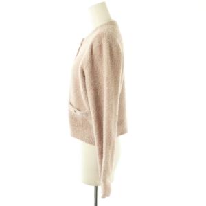 Apuweiser-riche 23AW コンパクトラメカーデトップ カーディガン 2 ピンク シルバー色 /MI OS