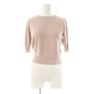 24SS WEB限定 Heart collection モチーフニット セーター クロップド F スモークピンク