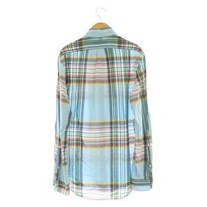 RALPH LAUREN チェック 長袖シャツ ボタンダウン コットン インド製 SP ブルー /MY OS