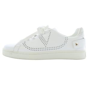 レザー パンチング ロゴ スニーカー 35 白 ホワイト TZM20W2 /SR38