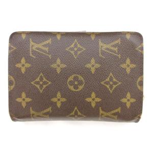 LOUIS VUITTON M61207 モノグラム ポルトパピエジップ 二つ折り財布 ロゴ 茶 ブラウン /JS