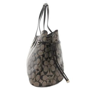 COACH F29064 シグネチャー ストライプ ドローストリング キャリーオールトート ハンドバッグ 肩掛け ロゴ