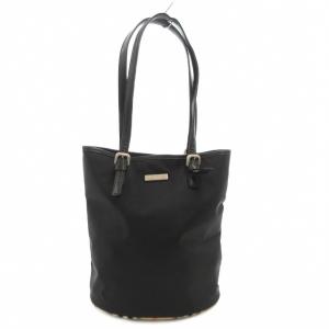 ハンドバッグ トート 肩掛け ノバチェック バケツ型 ロゴ ナイロン 黒 ブラック /GV