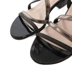 DIANA サンダル エナメル クロスストラップ 23 黒 ブラック /FF