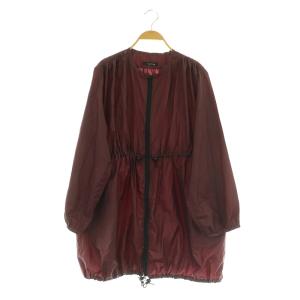 ジップアップジャケット オーバーサイズ ギャザー ボルドー /MY OS