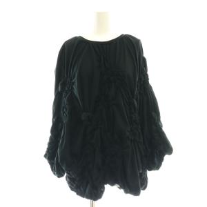 ギャザードルマンカットソー 七分袖 38 ブラック /HK OS