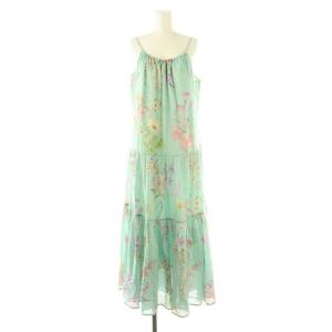 25SSボタニカルティアードドレス ワンピース キャミワンピ 36 水色 マルチカラー /CX OS
