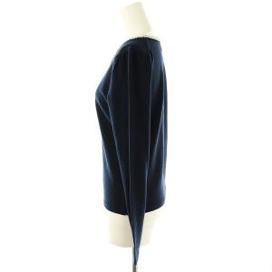 Harrods ウールフェイクパールニット カットソー ネイビー /DO OS